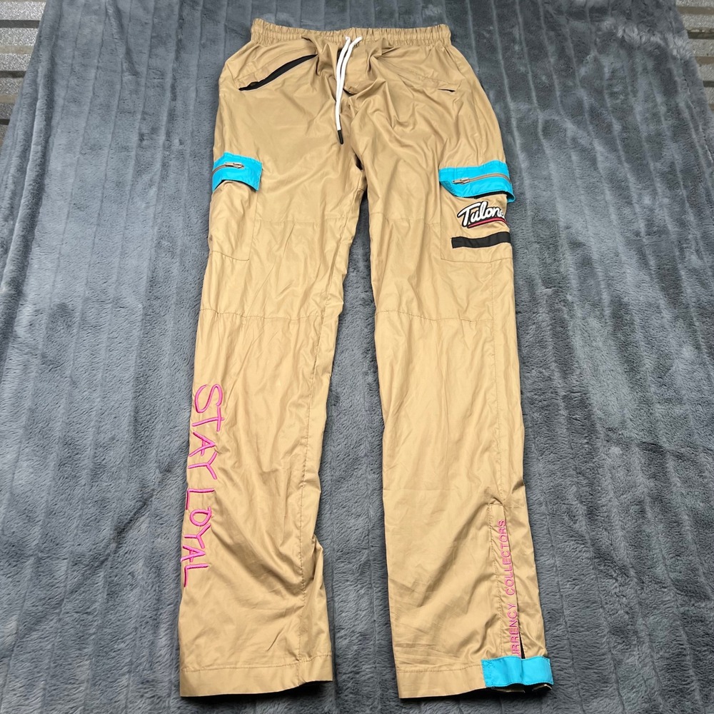 Tulones Currency Collectors Cargo Pants Mens XL Tan Teal Pink Streetwear Joggers